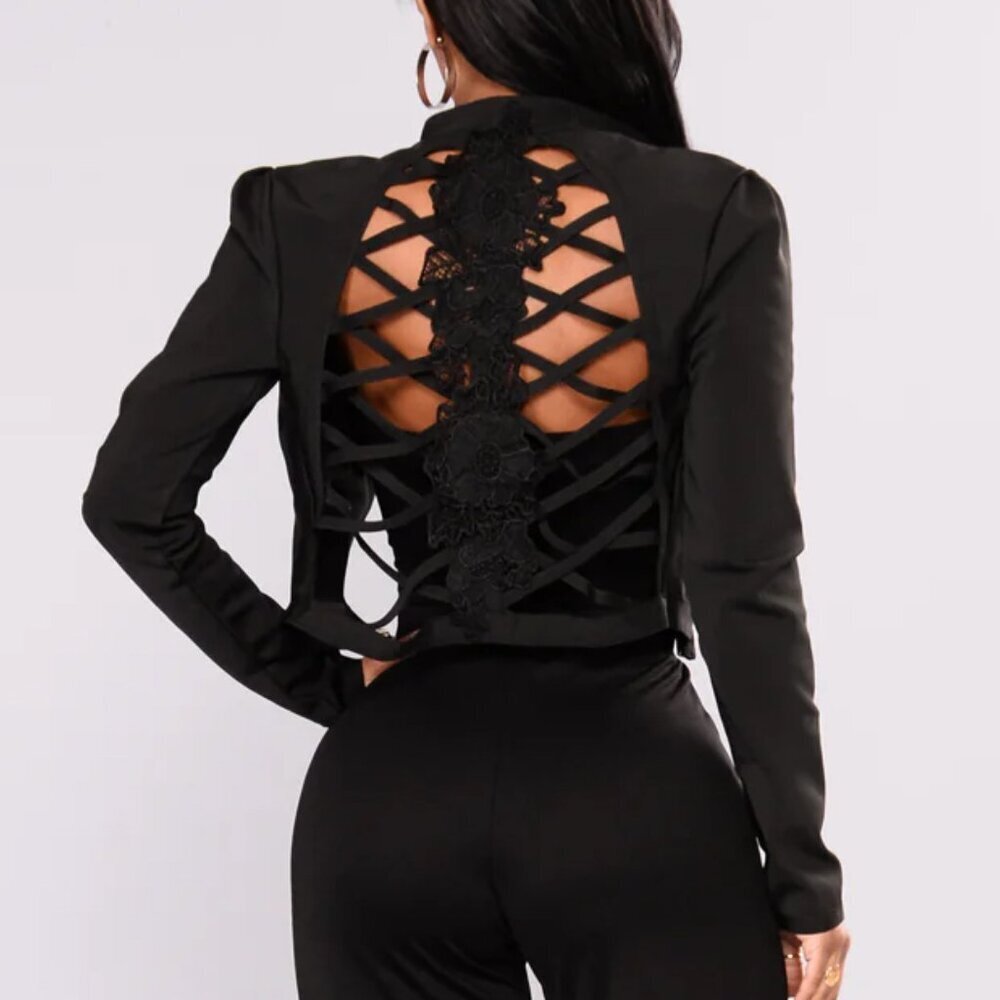 Fashion Nova Cropped Rolyn Bandage Jacket - Picture 1 of 9